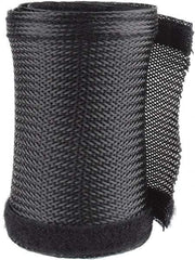 Techflex - Black Braided Cable Sleeve - 3' Coil Length, -103 to 257°F - Industrial Tool & Supply