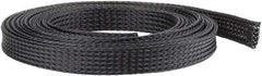 Techflex - Black Braided Expandable Cable Sleeve - 10' Coil Length, -103 to 257°F - Industrial Tool & Supply