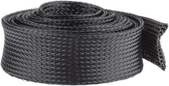Techflex - Black Braided Expandable Cable Sleeve - 10' Coil Length, -103 to 257°F - Industrial Tool & Supply