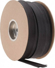 Techflex - Black Braided Expandable Cable Sleeve - 200' Coil Length, -103 to 257°F - Industrial Tool & Supply