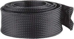 Techflex - Black Braided Expandable Cable Sleeve - 10' Coil Length, -103 to 257°F - Industrial Tool & Supply
