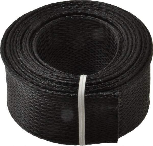 Techflex - Black Braided Expandable Cable Sleeve - 10' Coil Length, -103 to 257°F - Industrial Tool & Supply