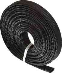 Techflex - Black Braided Expandable Cable Sleeve - 10' Coil Length, -103 to 257°F - Industrial Tool & Supply