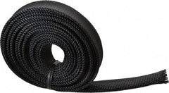 Techflex - Black Braided Expandable Cable Sleeve - 10' Coil Length, -103 to 257°F - Industrial Tool & Supply