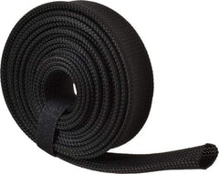 Techflex - Black Braided Expandable Cable Sleeve - 10' Coil Length, -103 to 257°F - Industrial Tool & Supply