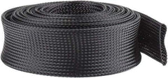 Techflex - Black Braided Expandable Cable Sleeve - 10' Coil Length, -103 to 257°F - Industrial Tool & Supply