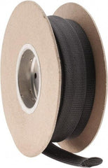Techflex - Black Braided Expandable Cable Sleeve - 50' Coil Length, -103 to 257°F - Industrial Tool & Supply