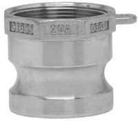 EVER-TITE Coupling Products - 3" Stainless Steel Cam & Groove Suction & Discharge Hose Male Adapter Female NPT Thread - Part A, 3" Thread, 200 Max psi - Industrial Tool & Supply