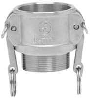 EVER-TITE Coupling Products - 4" Aluminum Cam & Groove Suction & Discharge Hose Female Coupler Male NPT Thread - Part B, 4" Thread, 100 Max psi - Industrial Tool & Supply