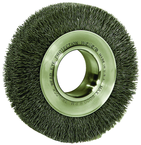 6" - Diameter Wide Face Crimped Wire Wheel; .0118" Stainless Steel Fill; 2" Arbor Hole - Industrial Tool & Supply