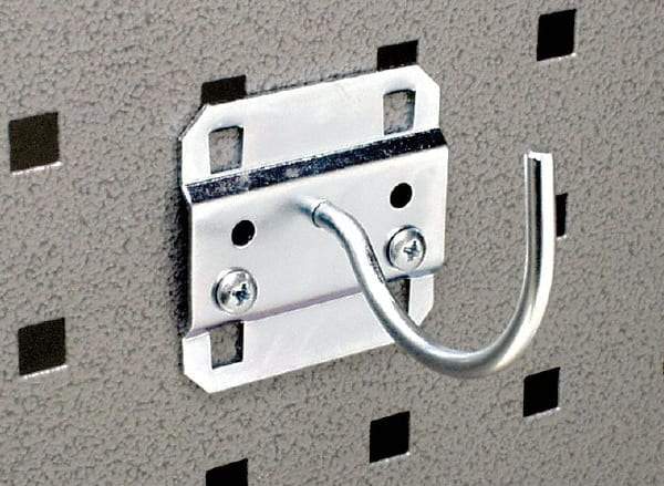 Triton - 2" ID, 3/16" Diam, 2-1/4" Long Pegboard Curved Hook Pegboard Hook - 2-1/2" Projection, Steel - Industrial Tool & Supply