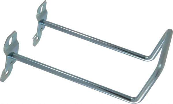 Triton - 1/4" Diam, 5" Long Double Closed End Loop Pegboard Hook - 5-3/4" Projection, 80° Bend, 2" Bend Length, Steel - Industrial Tool & Supply