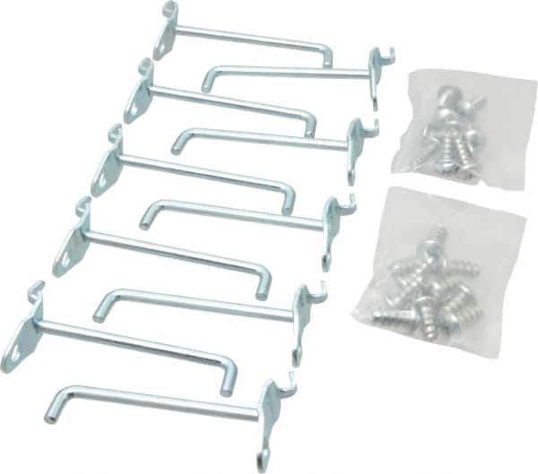 Triton - 3/16" Diam, 2-3/4" Long Single Angled End Pegboard Hook - 3-3/8" Projection, 90° Bend, 1/2" Bend Length, Steel - Industrial Tool & Supply