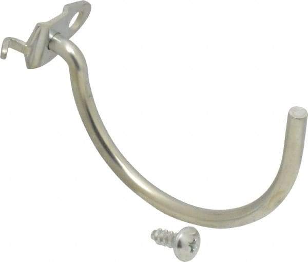 Triton - 3" ID, 1/4" Diam, 3-3/4" Long Curved Pegboard Hook - 4-1/16" Projection, Steel - Industrial Tool & Supply