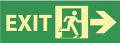 NMC - Exit, Plastic Exit Sign - 14" Wide x 5" High, Glow-in-the-Dark - Industrial Tool & Supply