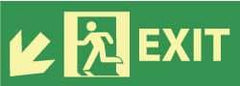NMC - Exit, Plastic Exit Sign - 14" Wide x 5" High, Glow-in-the-Dark - Industrial Tool & Supply