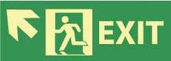 NMC - Exit, Plastic Exit Sign - 14" Wide x 5" High, Glow-in-the-Dark - Industrial Tool & Supply