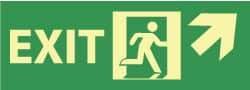 NMC - Exit, Pressure Sensitive Vinyl Exit Sign - 14" Wide x 5" High, Glow-in-the-Dark - Industrial Tool & Supply