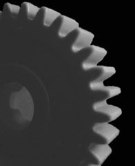 Made in USA - 24 Pitch, 2.083" Pitch Diam, 2.167" OD, 50 Tooth Spur Gear - 1/4" Face Width, 5/16" Bore Diam, 43/64" Hub Diam, 20° Pressure Angle, Acetal - Industrial Tool & Supply