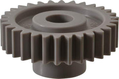 Made in USA - 20 Pitch, 1-1/2" Pitch Diam, 1.6" OD, 30 Tooth Spur Gear - 3/8" Face Width, 3/8" Bore Diam, 47/64" Hub Diam, 20° Pressure Angle, Acetal - Industrial Tool & Supply