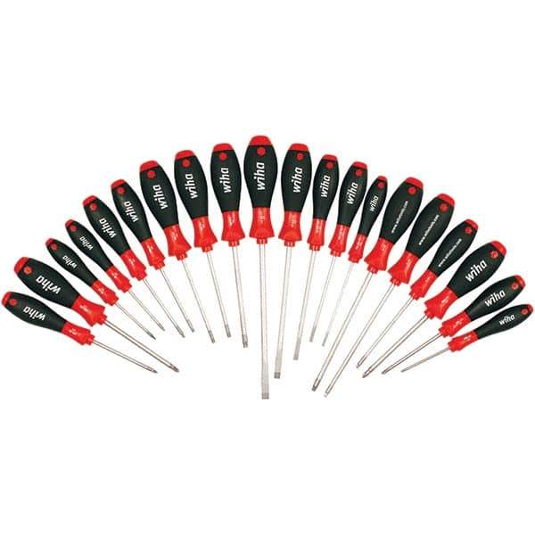 Wiha - 20 Piece Slotted, Phillips, Torx, Square & Pozidriv Screwdriver Set - Bit Sizes: Philips #0, #1 & #2, Posidriv Point #1 & #2, Torx T-6, T-8, T-10, T-15, T-20, T-25 & T-30, Comes in Box - Industrial Tool & Supply