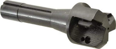 APT - 45° Lead Angle, 2" Max Cut Diam, 2" Min Cut Diam, 0.4063" Max Depth of Cut, Indexable Chamfer and Angle End Mill - 3 Inserts, SPG, SPU Insert Style, 5" OAL, Taper Shank - Industrial Tool & Supply