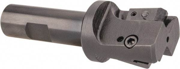 APT - 1-3/8" Cut Diam, 0.65" Max Depth of Cut, 3/4" Shank Diam, 3-7/8" OAL, Indexable Square Shoulder End Mill - TPC 32..., TPG 32., TPU 32. Inserts, Weldon Shank, 90° Lead Angle, Series Tri-Dex - Industrial Tool & Supply