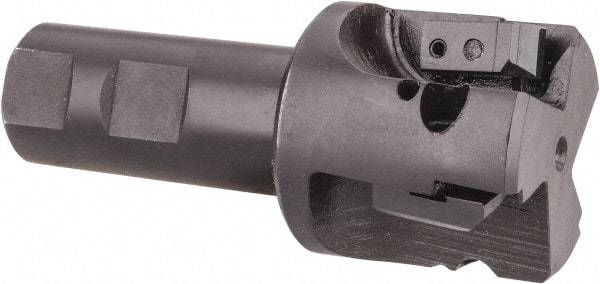 APT - 1-3/4" Cut Diam, 0.65" Max Depth of Cut, 1" Shank Diam, 3-7/8" OAL, Indexable Square Shoulder End Mill - TPC 32..., TPG 32., TPU 32. Inserts, Weldon Shank, 90° Lead Angle, Series Tri-Dex - Industrial Tool & Supply