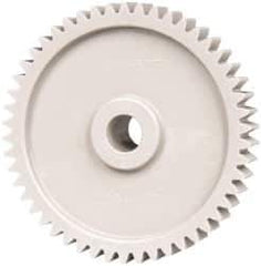 Made in USA - 20 Pitch, 2-1/2" Pitch Diam, 2.6" OD, 50 Tooth Spur Gear - 3/8" Face Width, 3/8" Bore Diam, 3/4" Hub Diam, 20° Pressure Angle, Acetal - Industrial Tool & Supply