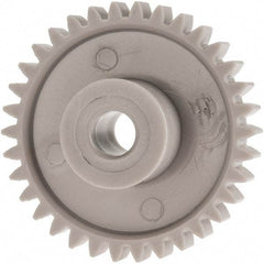 Made in USA - 24 Pitch, 1.416" Pitch Diam, 1-1/2" OD, 34 Tooth Spur Gear - 1/4" Face Width, 1/4" Bore Diam, 39/64" Hub Diam, 20° Pressure Angle, Acetal - Industrial Tool & Supply