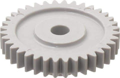 Made in USA - 24 Pitch, 1-1/2" Pitch Diam, 1.583" OD, 36 Tooth Spur Gear - 1/4" Face Width, 1/4" Bore Diam, 5/8" Hub Diam, 20° Pressure Angle, Acetal - Industrial Tool & Supply