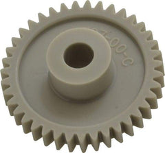 Made in USA - 48 Pitch, 1-5/8" Pitch Diam, 1.708" OD, 39 Tooth Spur Gear - 1/4" Face Width, 5/16" Bore Diam, 43/64" Hub Diam, 20° Pressure Angle, Acetal - Industrial Tool & Supply