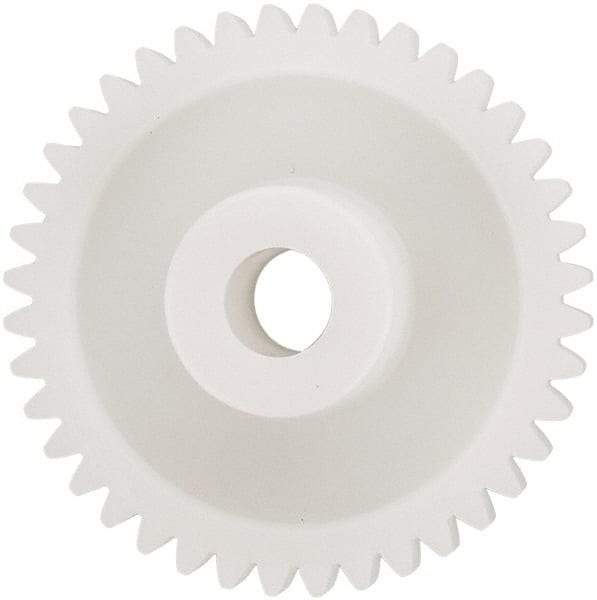 Made in USA - 48 Pitch, 1.666" Pitch Diam, 1-3/4" OD, 40 Tooth Spur Gear - 1/4" Face Width, 5/16" Bore Diam, 43/64" Hub Diam, 20° Pressure Angle, Acetal - Industrial Tool & Supply