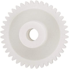 Made in USA - 48 Pitch, 1.666" Pitch Diam, 1-3/4" OD, 40 Tooth Spur Gear - 1/4" Face Width, 5/16" Bore Diam, 43/64" Hub Diam, 20° Pressure Angle, Acetal - Industrial Tool & Supply