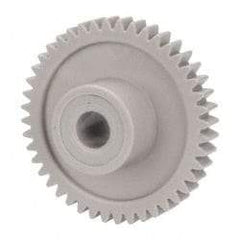Made in USA - 32 Pitch, 1-3/8" Pitch Diam, 1-7/16" OD, 44 Tooth Spur Gear - 3/16" Face Width, 1/4" Bore Diam, 39/64" Hub Diam, 20° Pressure Angle, Acetal - Industrial Tool & Supply