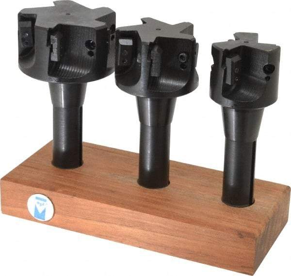 APT - 2 to 3" Cutting Diam, R8 Shank, Indexable Tridex End Mill Set - EM Carbide Toolholder, Series Tri-Dex - Industrial Tool & Supply