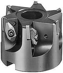APT - 2" Cut Diam, 0.87" Max Depth of Cut, 1-1/4" Shank Diam, Indexable Square Shoulder End Mill - TNMG 43. Inserts, Weldon Shank, 90° Lead Angle, Series Dyna-Mill - Industrial Tool & Supply