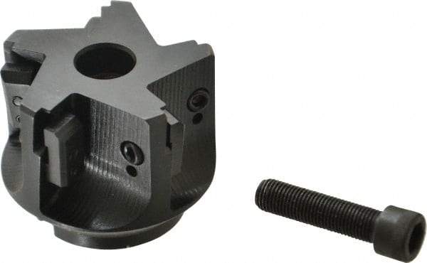 APT - 5 Inserts, 2-1/2" Cut Diam, 3/4" Arbor Diam, 2" Max Depth of Cut, Indexable Square-Shoulder Face Mill - 0/90° Lead Angle, 2" High, TPC 32..., TPG 32., TPU 32. Insert Compatibility, Series EMS - Industrial Tool & Supply
