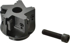 APT - 5 Inserts, 2-1/2" Cut Diam, 3/4" Arbor Diam, 2" Max Depth of Cut, Indexable Square-Shoulder Face Mill - 0/90° Lead Angle, 2" High, TPC 32..., TPG 32., TPU 32. Insert Compatibility, Series EMS - Industrial Tool & Supply