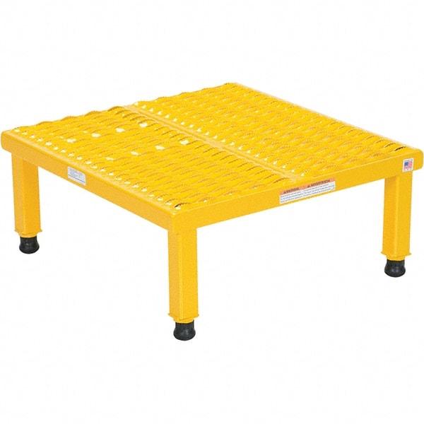 Vestil - 9" High x 24" Wide x 24" Deep, Yellow Step Stand - Steel, 500 Lb Capacity - Industrial Tool & Supply