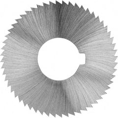 Made in USA - 2-3/4" Diam x 0.006" Blade Thickness x 1" Arbor Hole Diam, 72 Tooth Slitting and Slotting Saw - Arbor Connection, Right Hand, Uncoated, High Speed Steel, Concave Ground, Contains Keyway - Industrial Tool & Supply