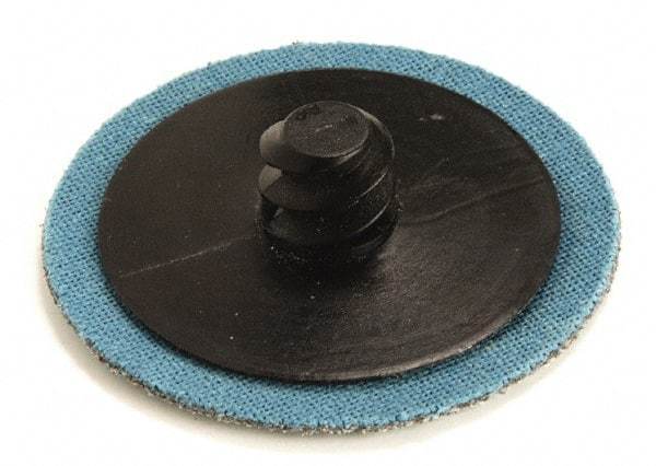 Superior Abrasives - 2" Disc Diam, 36 Grit, Zirconia Alumina Quick Change Disc - Type R Attaching System, Coated, Blue, Very Coarse Grade - Industrial Tool & Supply