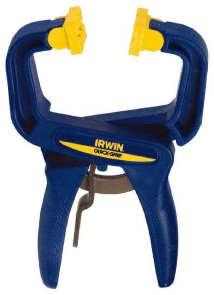 Irwin - 1-1/2" Jaw Opening Capacity, 1-1/2" Throat Depth, Spring Clamp - 60 Lb Clamping Pressure, 4" OAL - Industrial Tool & Supply