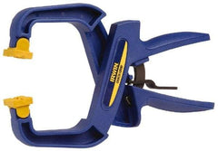 Irwin - 4" Jaw Opening Capacity, 3" Throat Depth, Spring Clamp - 75 Lb Clamping Pressure, 8" OAL - Industrial Tool & Supply