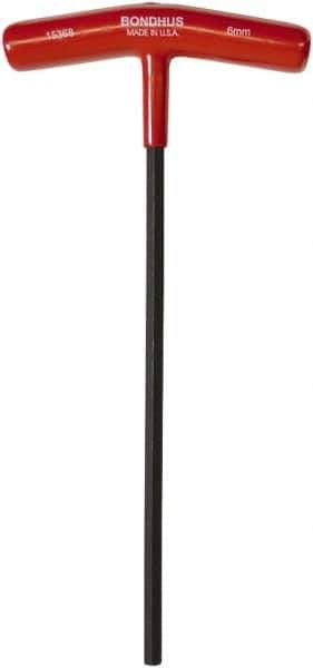 Bondhus - 6mm Hex, T-Handle Cushion Grip, Hex Key - 229mm OAL, Metric System of Measurement - Industrial Tool & Supply