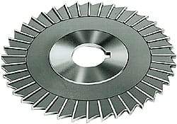 Made in USA - 6" Blade Diam x 1/4" Blade Thickness, 1-1/4" Hole, 48 Teeth, High Speed Steel Side Chip Saw - Straight Tooth, Arbor Connection, Right Hand Cut, Uncoated, with Keyway - Industrial Tool & Supply
