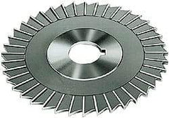 Made in USA - 6" Blade Diam x 1/4" Blade Thickness, 1-1/4" Hole, 48 Teeth, High Speed Steel Side Chip Saw - Straight Tooth, Arbor Connection, Right Hand Cut, Uncoated, with Keyway - Industrial Tool & Supply
