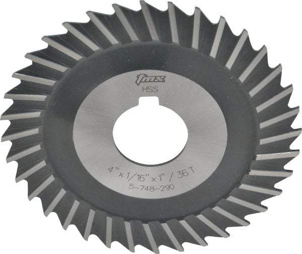 Value Collection - 4" Blade Diam x 1/16" Blade Thickness, 1" Hole, 36 Teeth, High Speed Steel Side Chip Saw - Straight Tooth, Arbor Connection, Uncoated - Industrial Tool & Supply