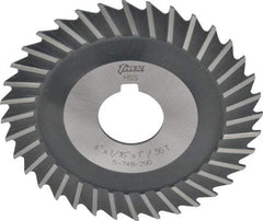 Value Collection - 4" Blade Diam x 1/16" Blade Thickness, 1" Hole, 36 Teeth, High Speed Steel Side Chip Saw - Straight Tooth, Arbor Connection, Uncoated - Industrial Tool & Supply