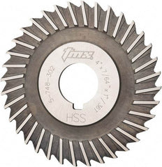 Value Collection - 4" Blade Diam x 7/64" Blade Thickness, 1" Hole, 36 Teeth, High Speed Steel Side Chip Saw - Straight Tooth, Arbor Connection, Uncoated - Industrial Tool & Supply